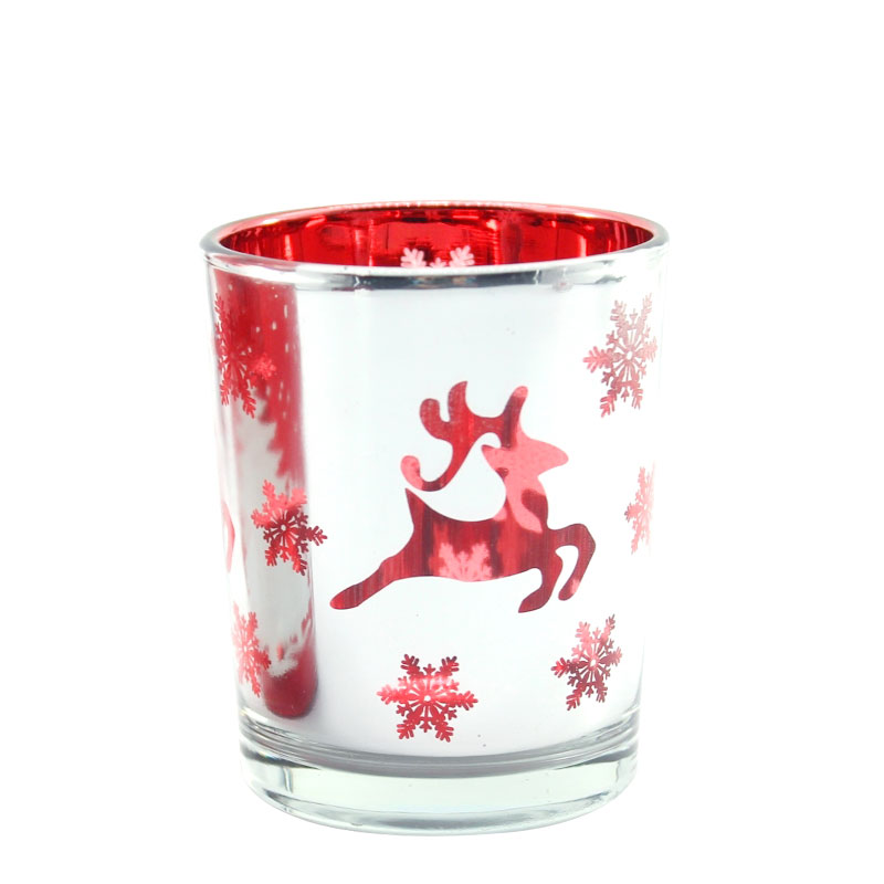 專業批發圣誕玻璃燭杯 彩色燭杯 玻璃工藝品